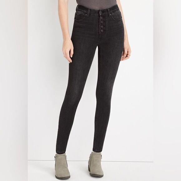 Brand New M Jeans Limitless Black Jean Jeggings High Rise Large Size 12 14 16 - Picture 1 of 16